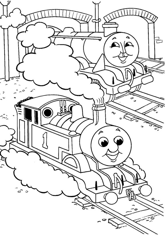 Plansa de colorat cu Trenuletul Thomas 50 46